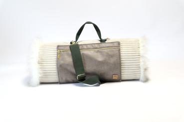 Preview: Hundedecke mit Kunstfell FiouStar Cord Cream